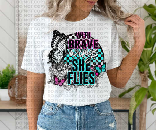 With brave wings she flies