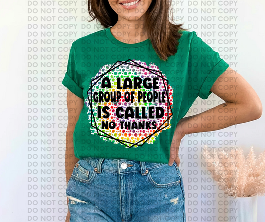 A large group of people is called a no thanks