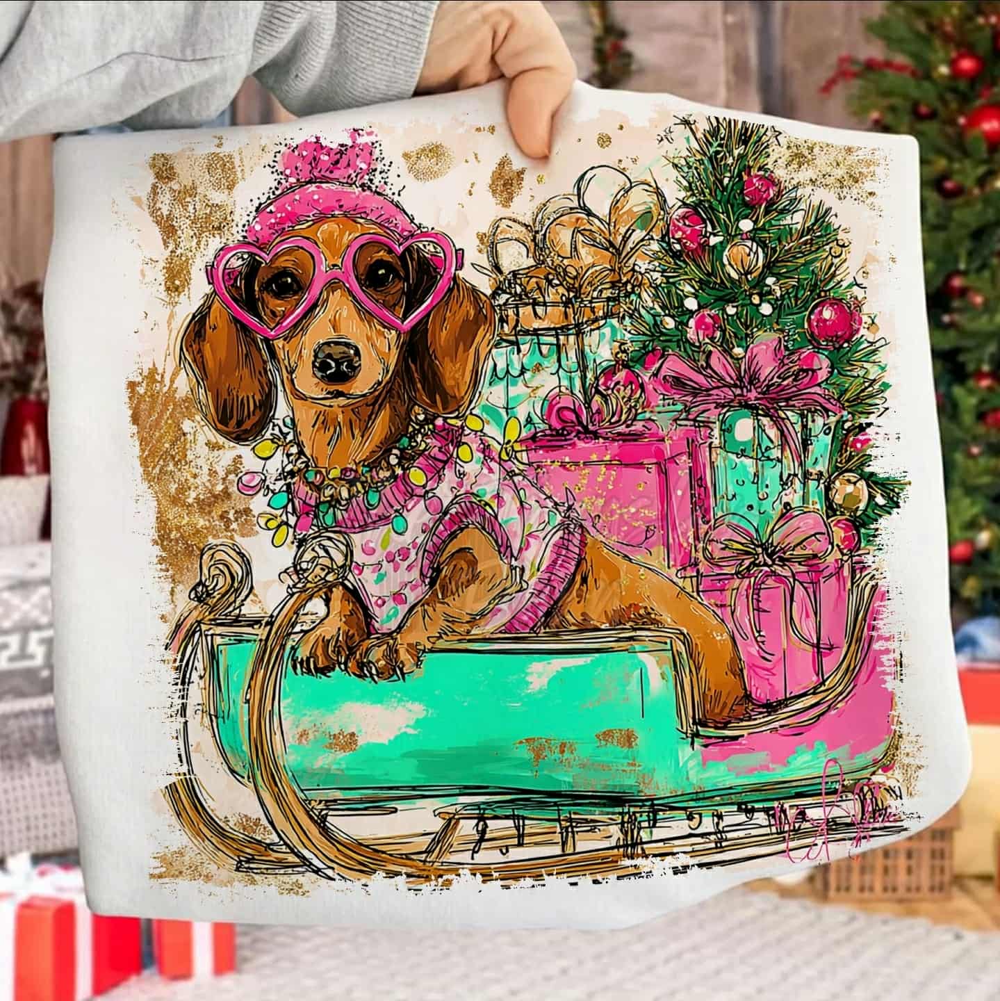 Dachshund slid completed sweatshirt