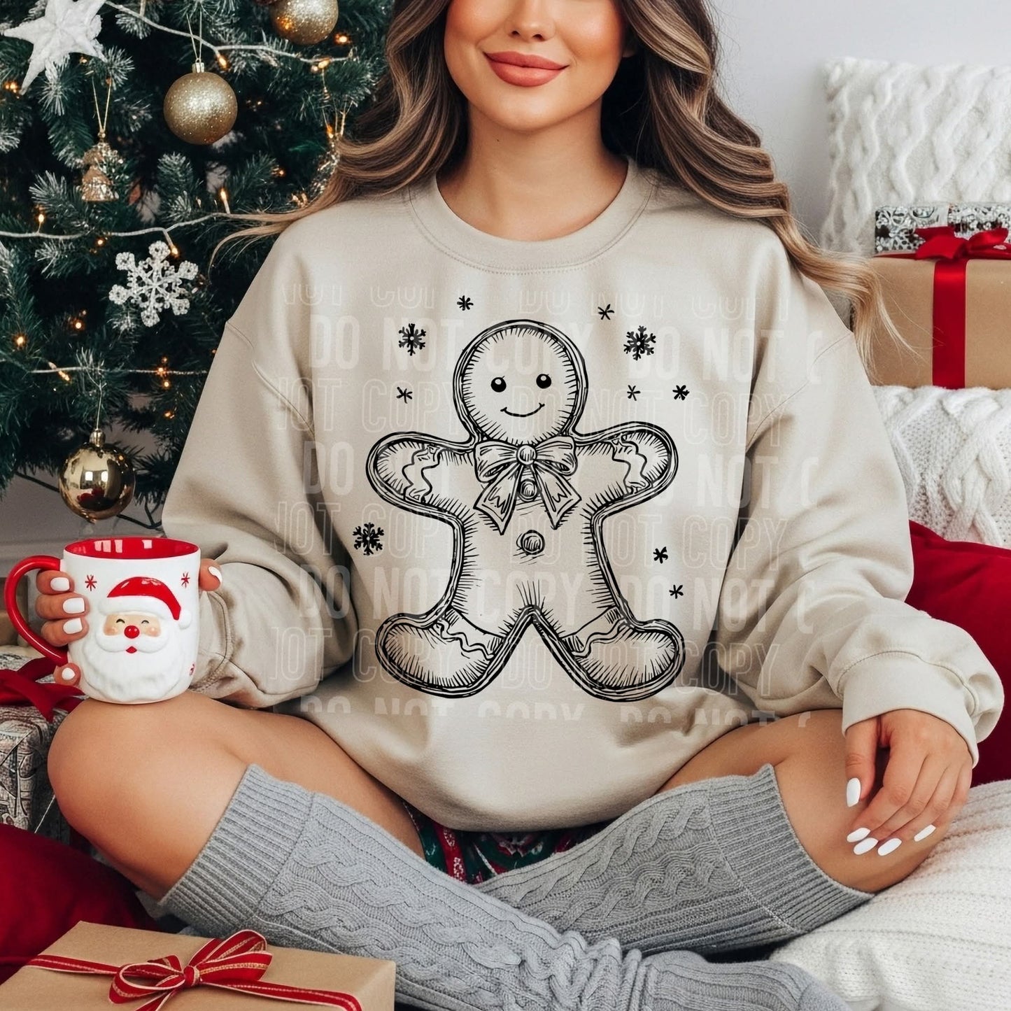 Gingerbread man with snowflakes