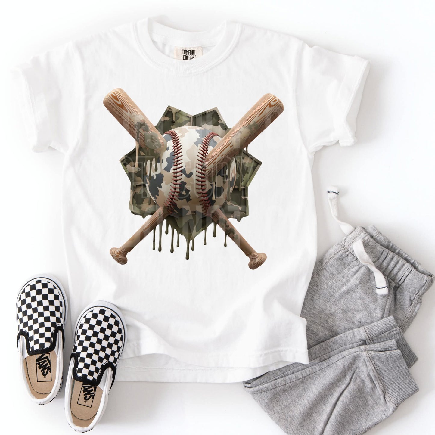 Camo baseball splatter