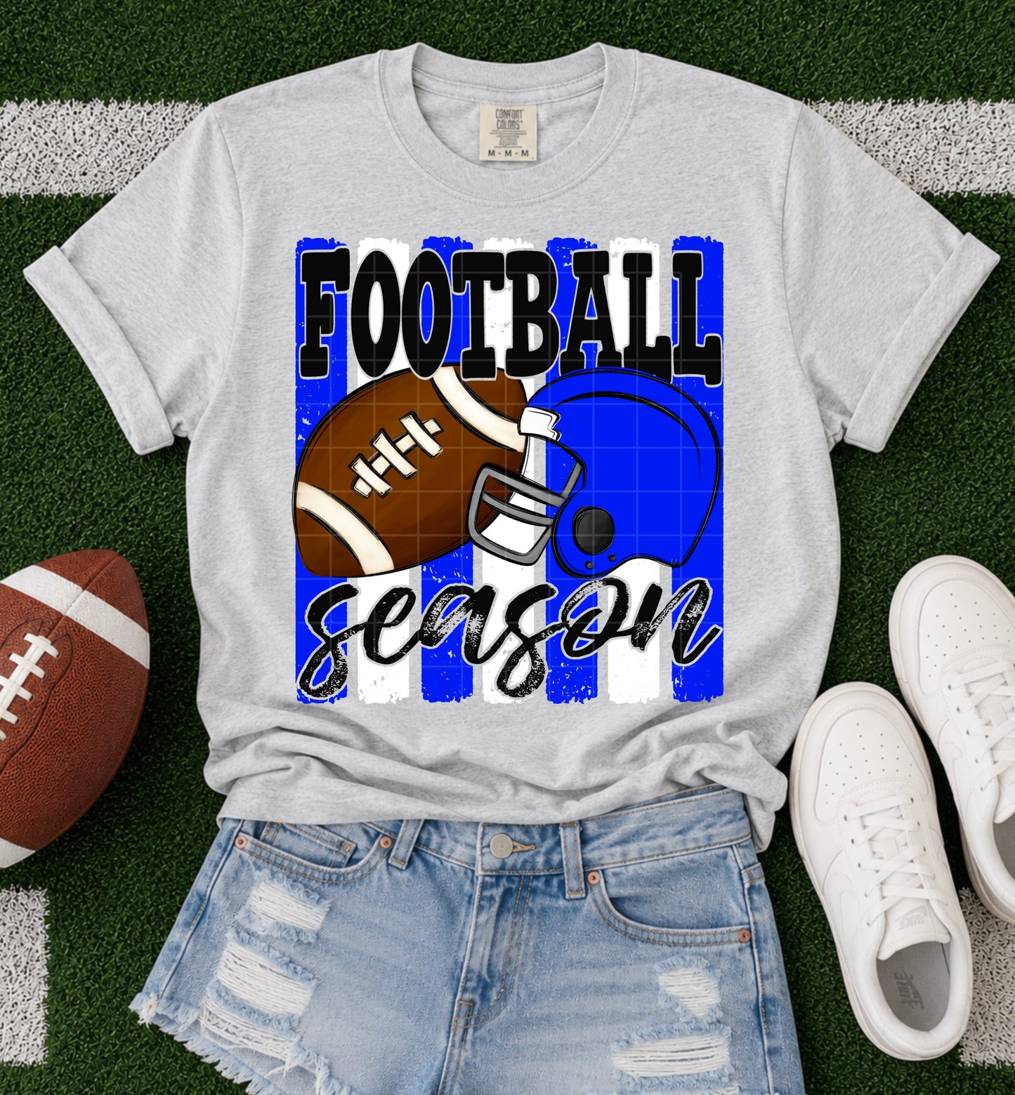 Football Season Blue & white