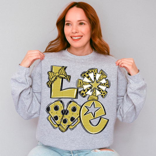 Love cheer black and gold