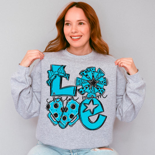 Love cheer mom black and blue