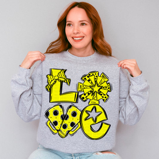 Love cheer black and yellow