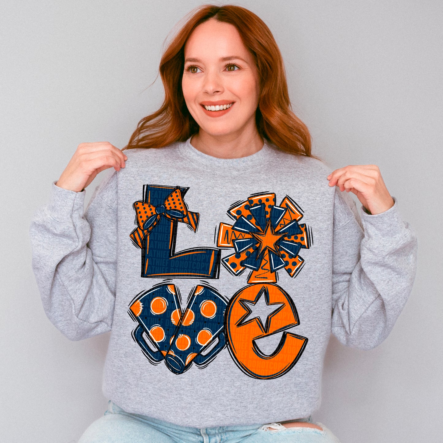 Love cheer navy and orange