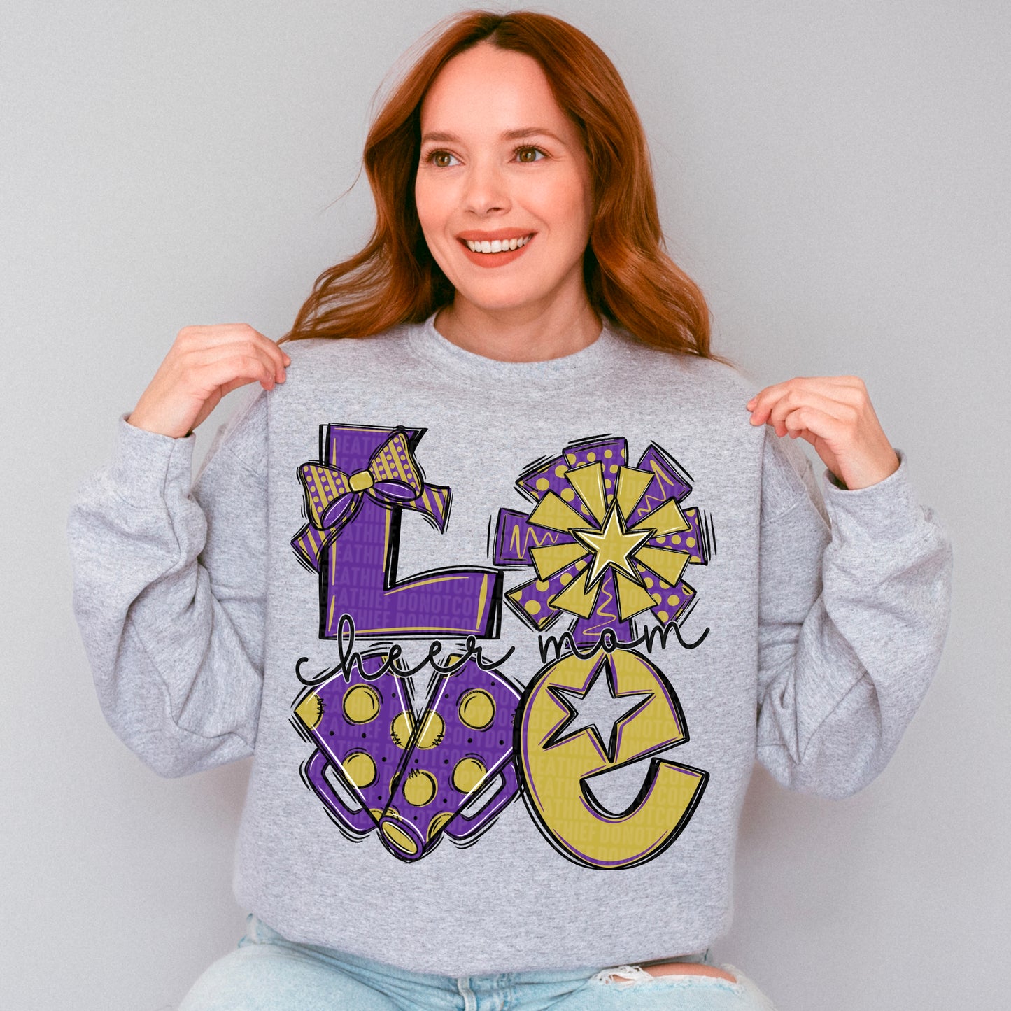 Love cheer mom purple and gold