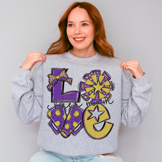 Love cheer mom purple and gold