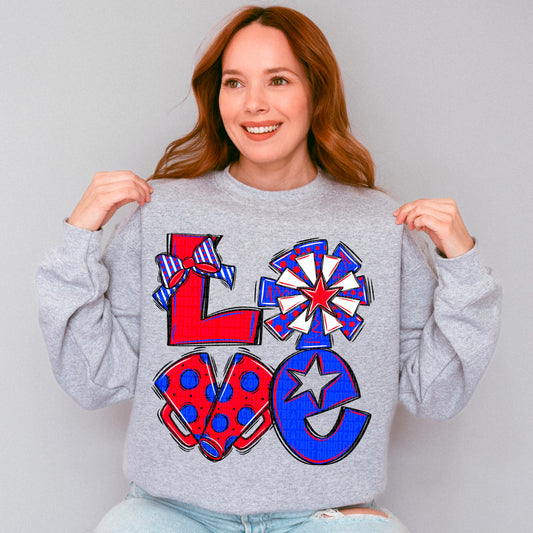 Love cheer blue and red