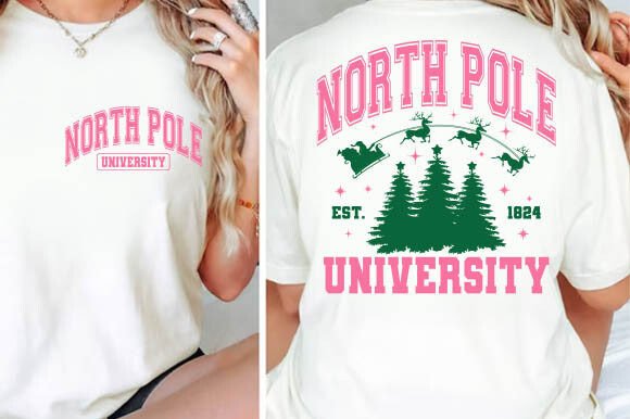 North Pole University (Don't forget to add the pocket if you want that design, too!)