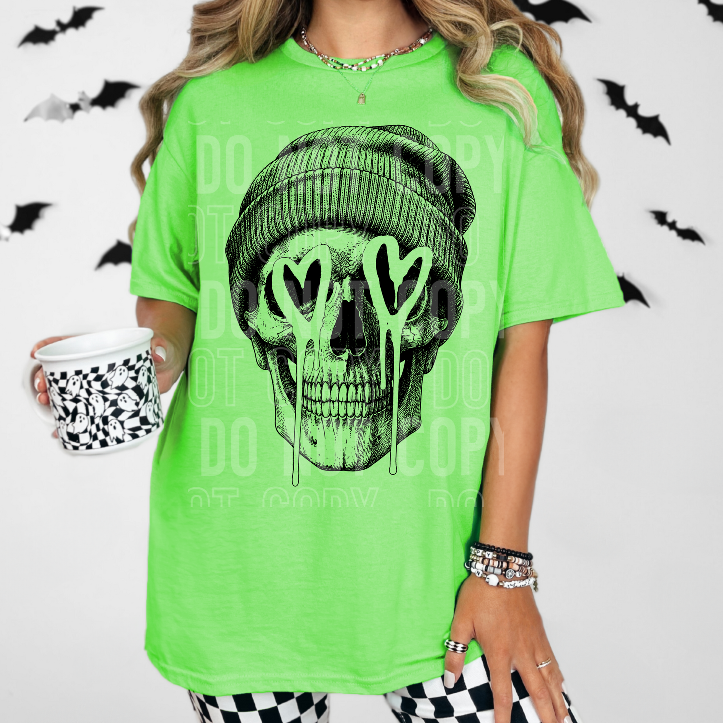Heart eyed skull