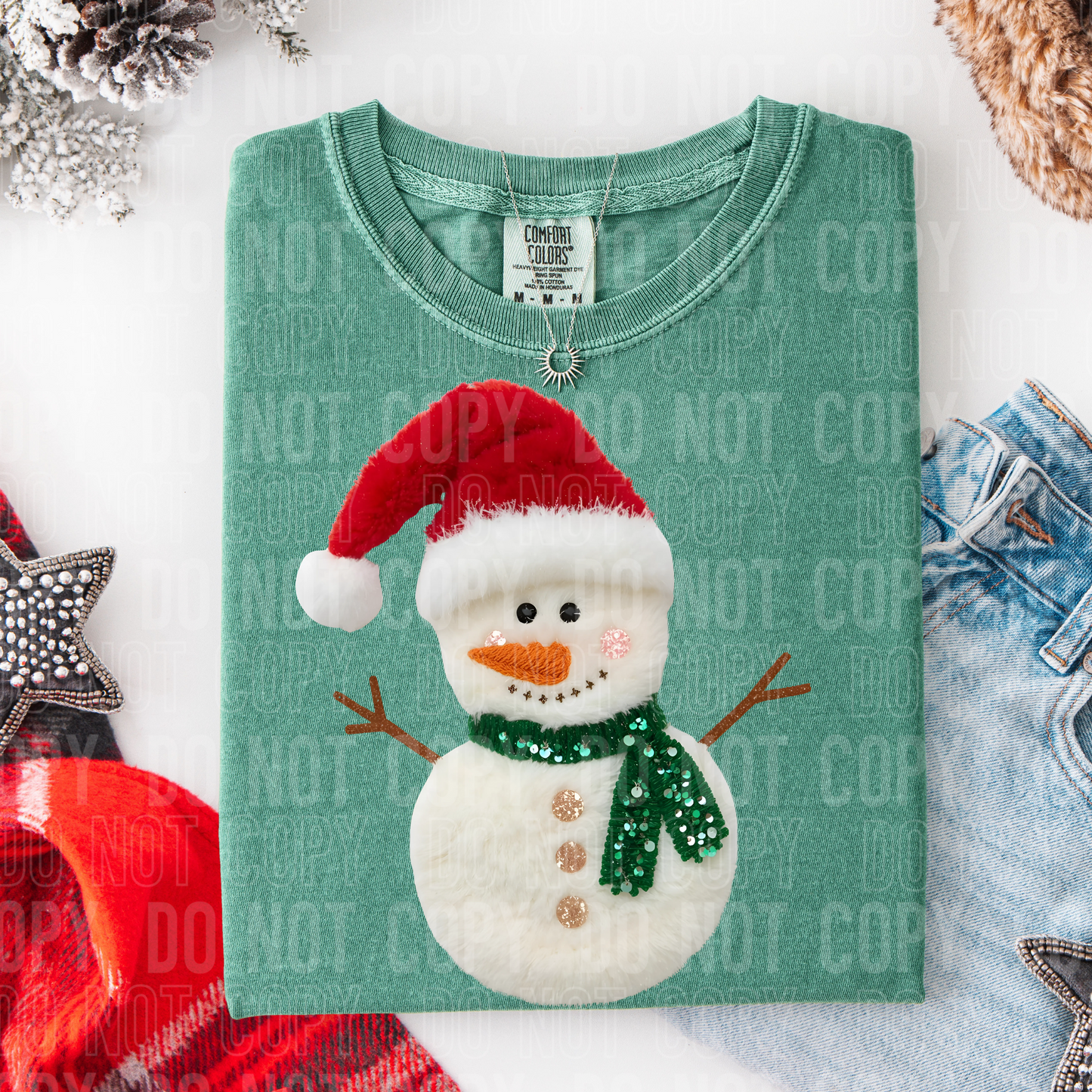 Snowman faux yarn