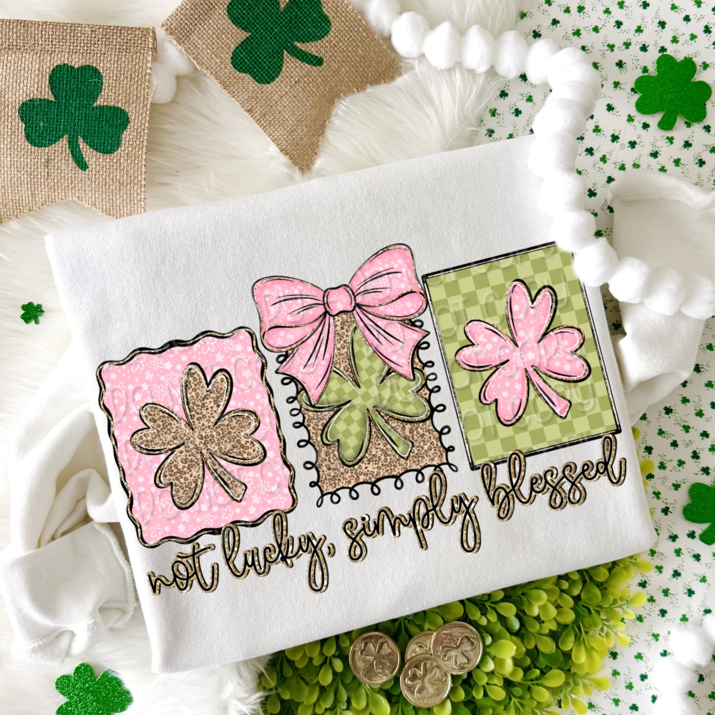 Not lucky simply blessed COMPLETED SWEATSHIRT