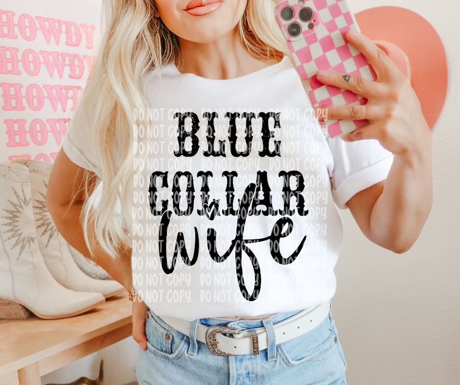 Blue collar wife (cursive)