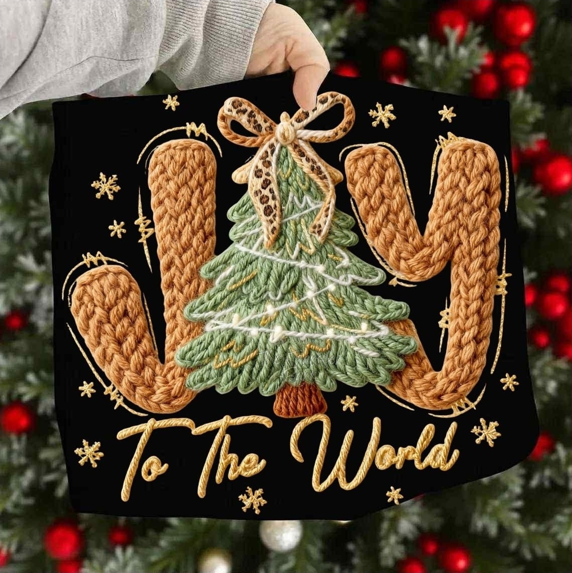 Joy to the world (faux effect) completed sweatshirt