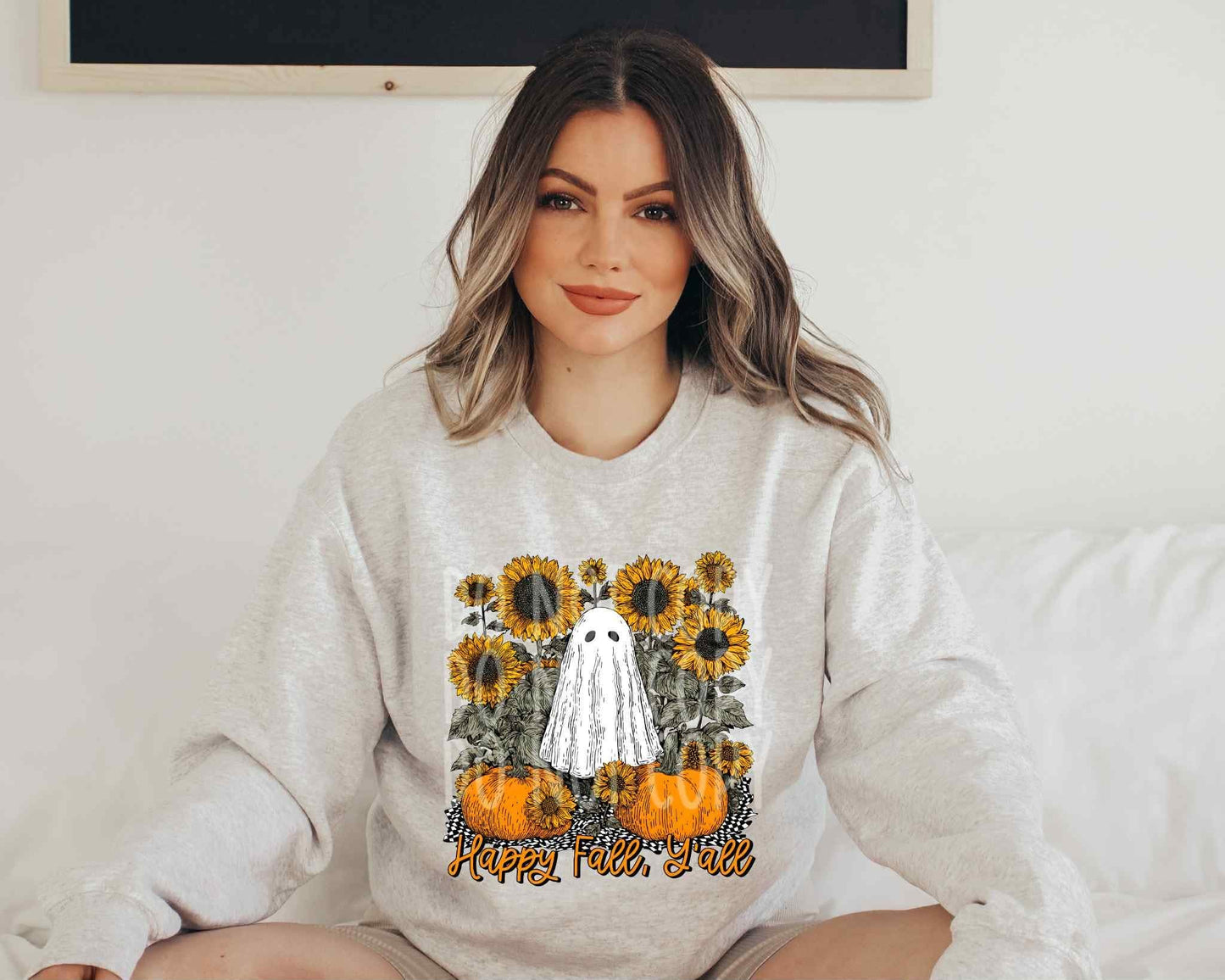 Happy fall y'all ghost and pumpkin