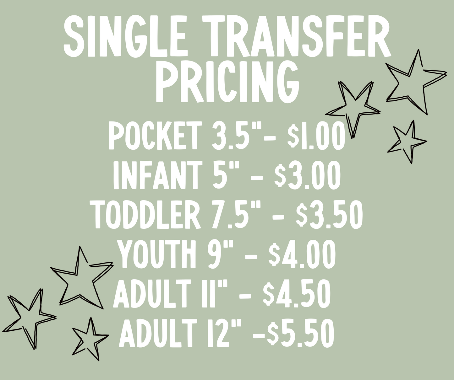 Custom single DTF transfers