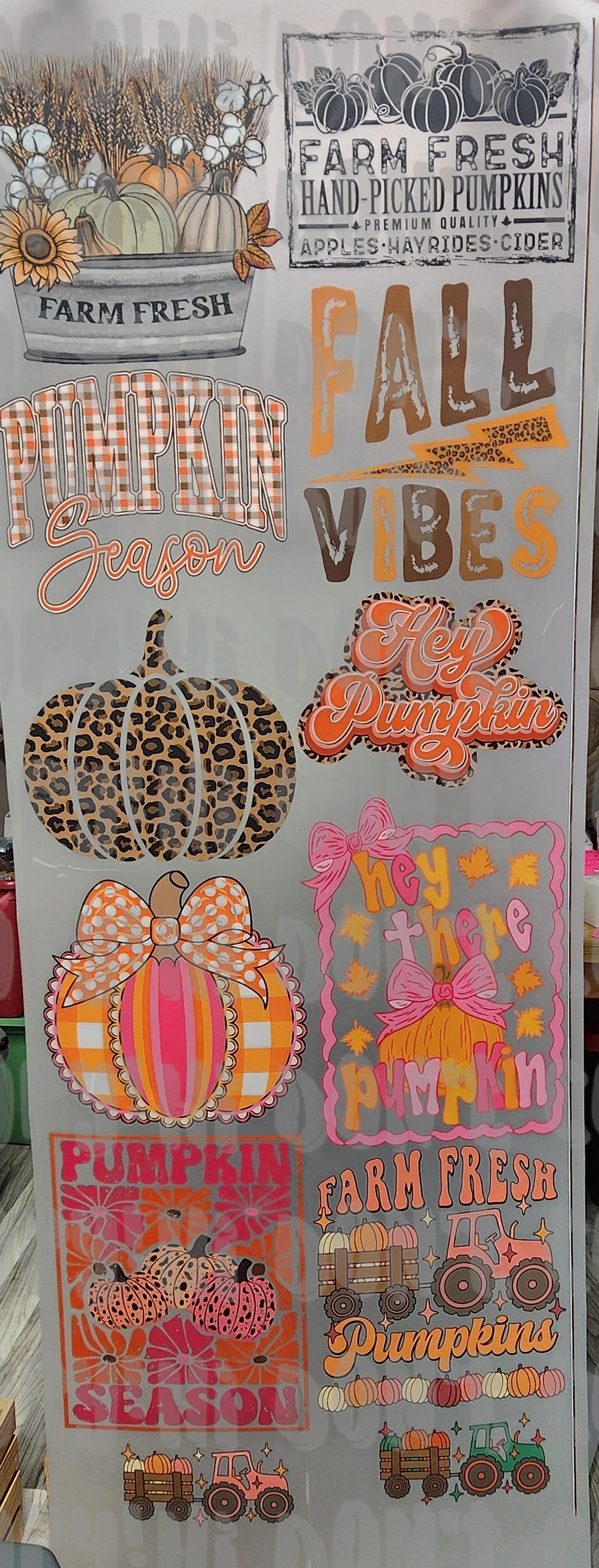 Fall theme gang sheet