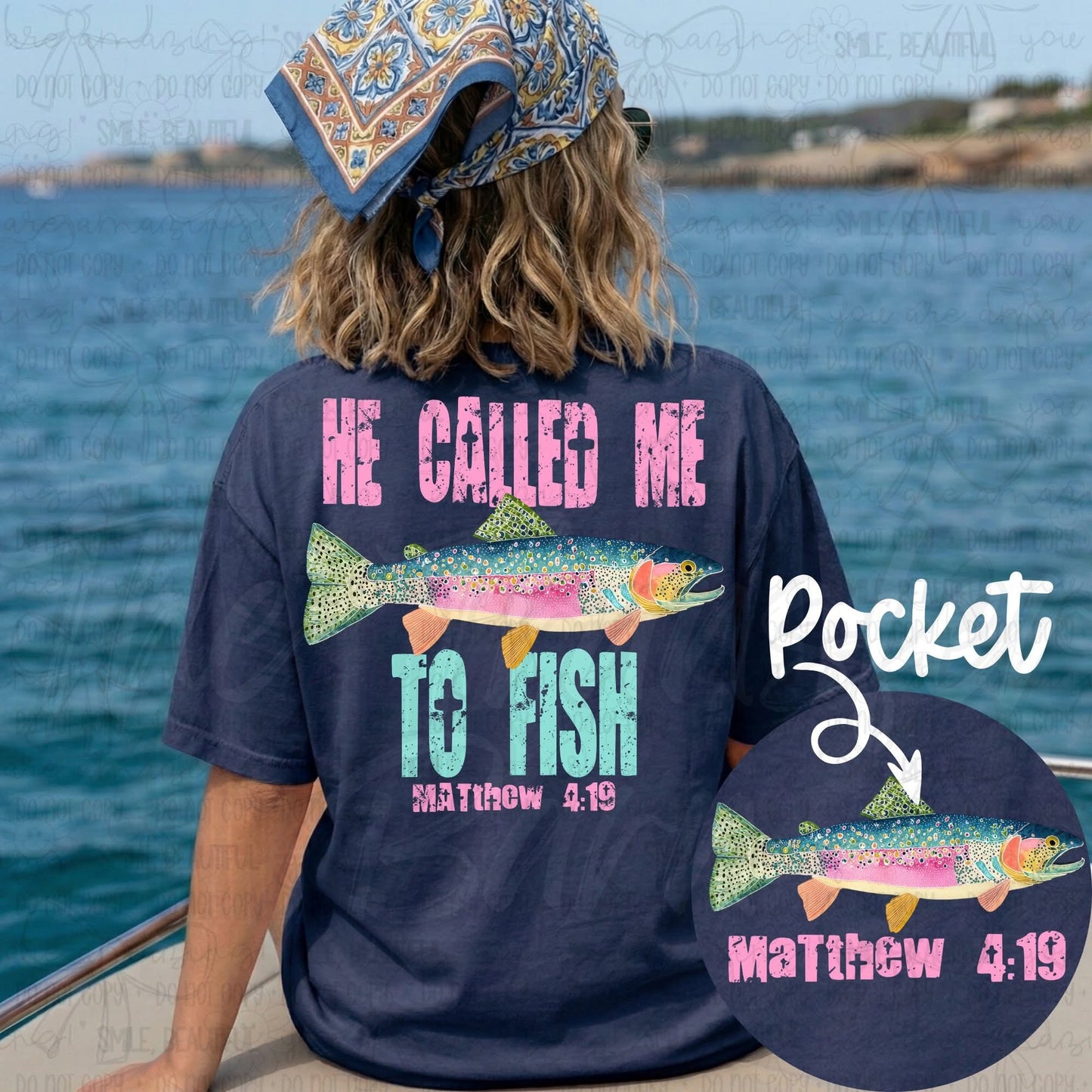 He called me to fish (completed tee)