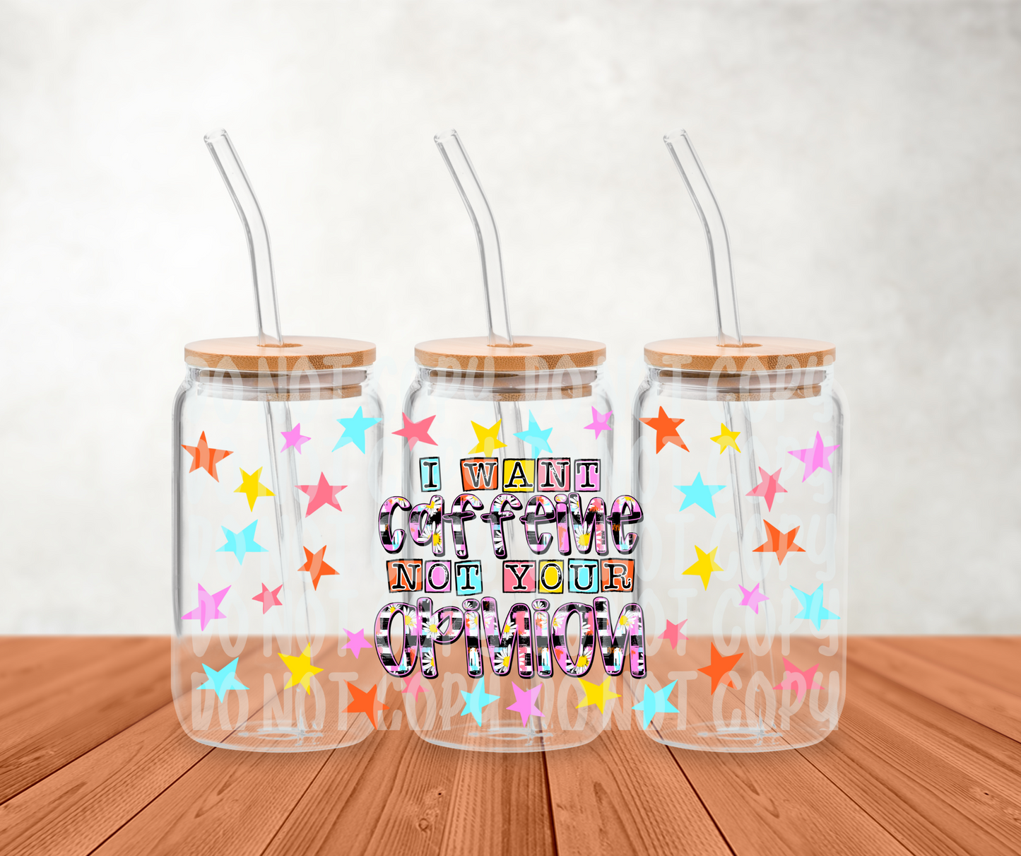 I want caffeine, not your opinion 16oz Libbey wrap