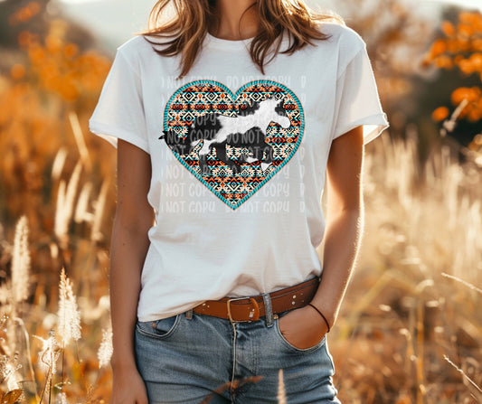 Western heart with horse