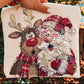 faux patchwork santa & rudolph