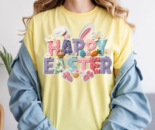 Happy Easter (faux embroidery effect)