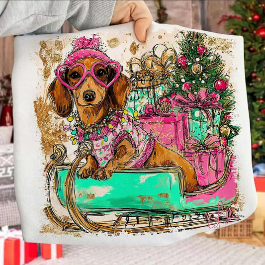 Dachshund slid completed sweatshirt