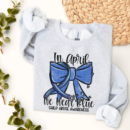 In April we wear blue child abuse awareness