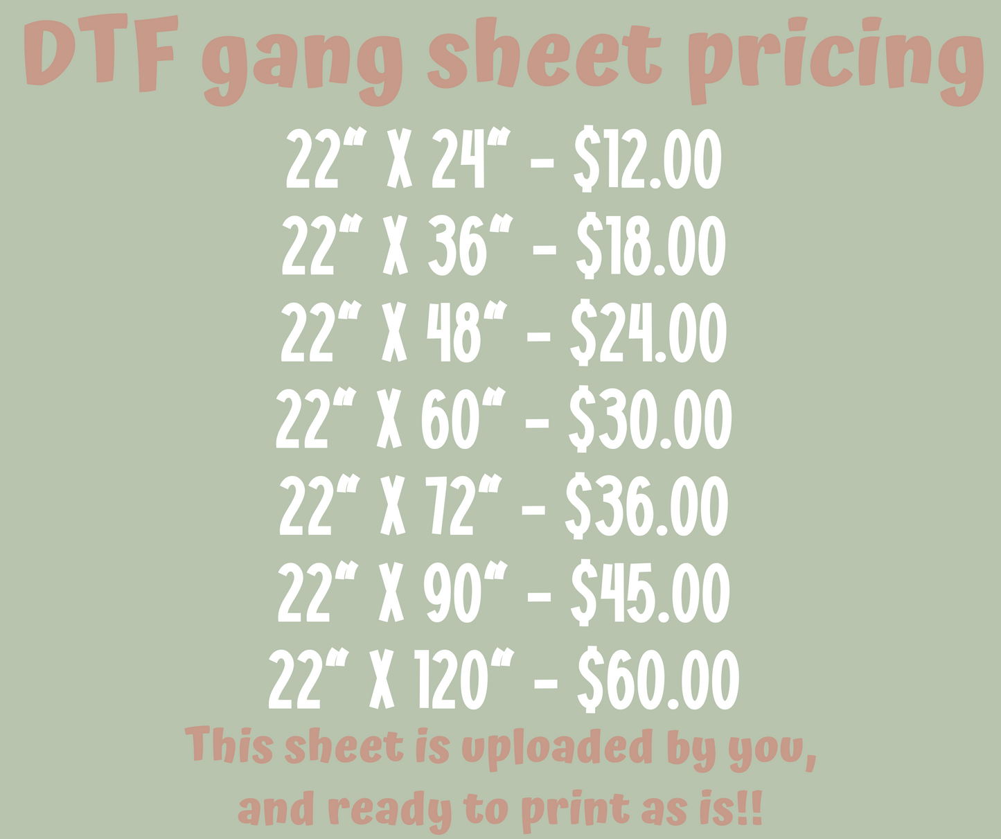 Upload YOUR Gang Sheet