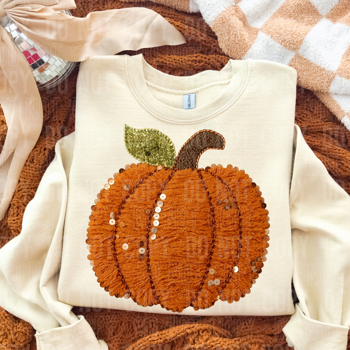Pumpkin faux sequins
