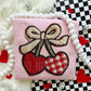 Faux yarn heart cherries