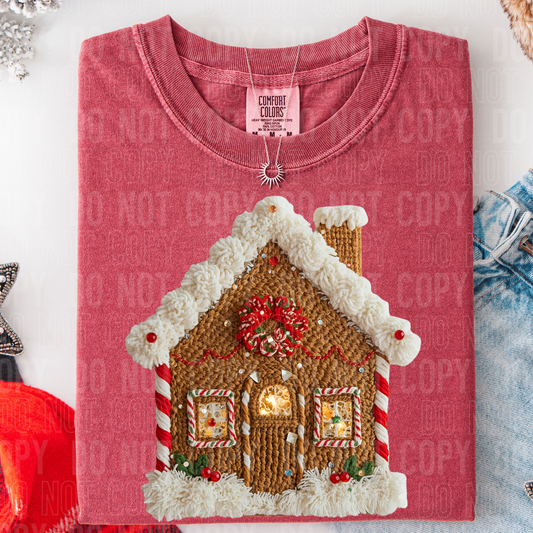 Gingerbread house faux yarn