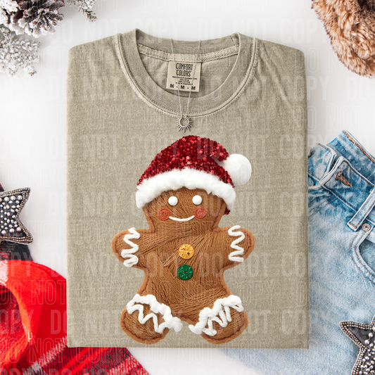 Gingerbread man faux yarn