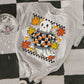 Ghost with pumpkin checkered sweater