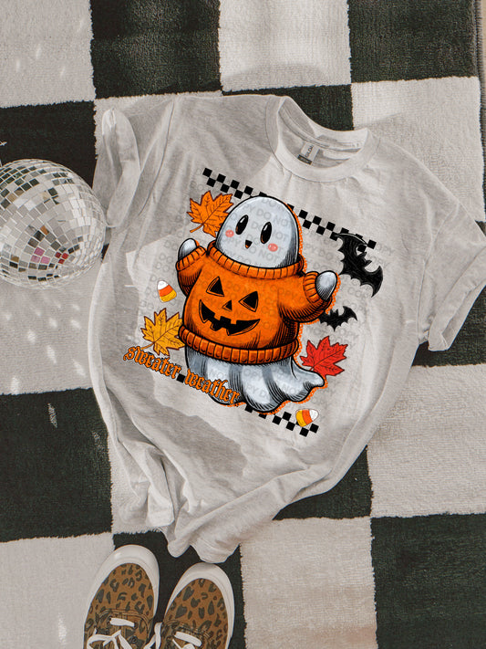 Ghost with pumpkin sweater