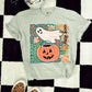 Hey boo ghost with pumpkin