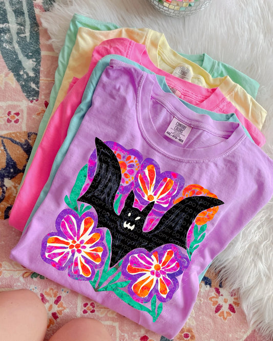 Bat with flowers
