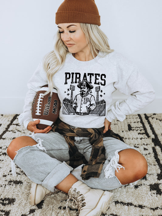 Pirates letterman jacket mascot