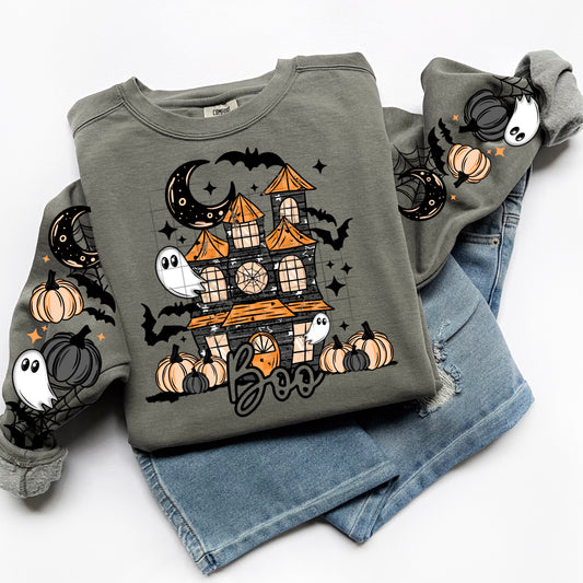 Boo Halloween haunted house (add sleeve 5in if you want it)