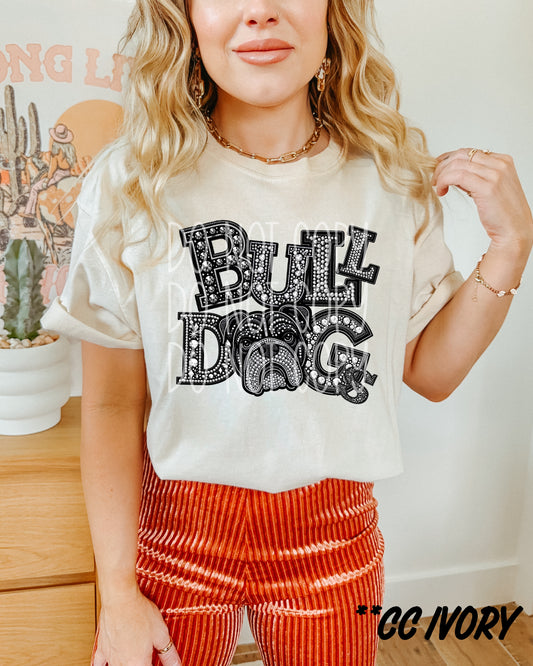 Faux Rhinestone Bulldogs