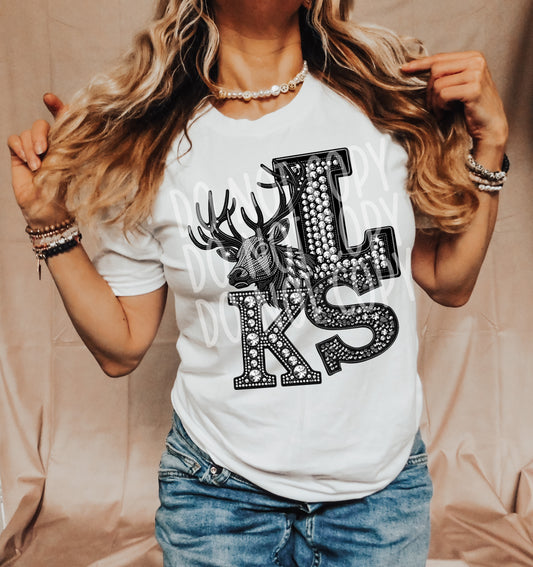 Faux Rhinestone Elks