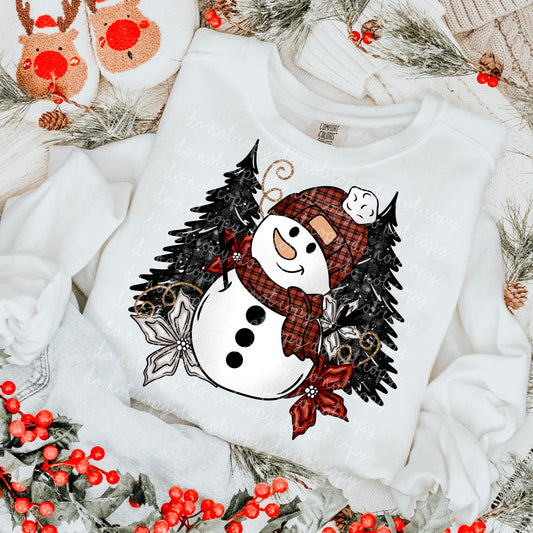 Snowman with Christmas trees