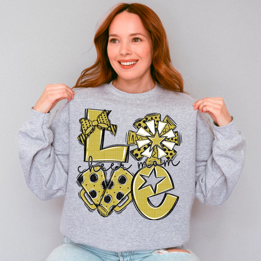 Love cheer mom black and gold
