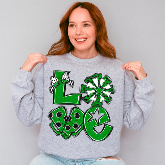 Love cheer black and green