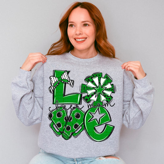 Love cheer mom black and green