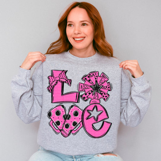 Love cheer black and dark pink