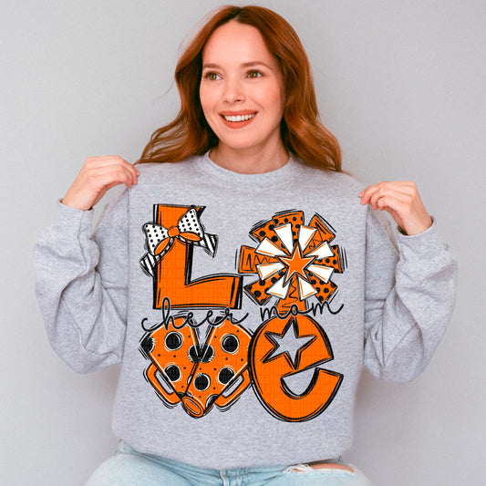Love cheer mom black and orange
