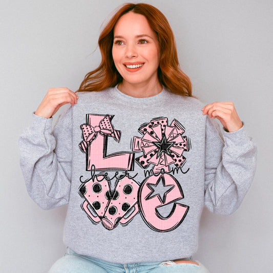 Love cheer mom black and pink