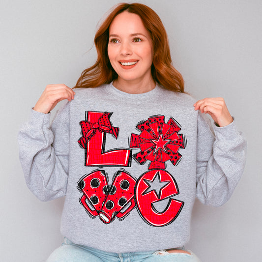 Love cheer black and red